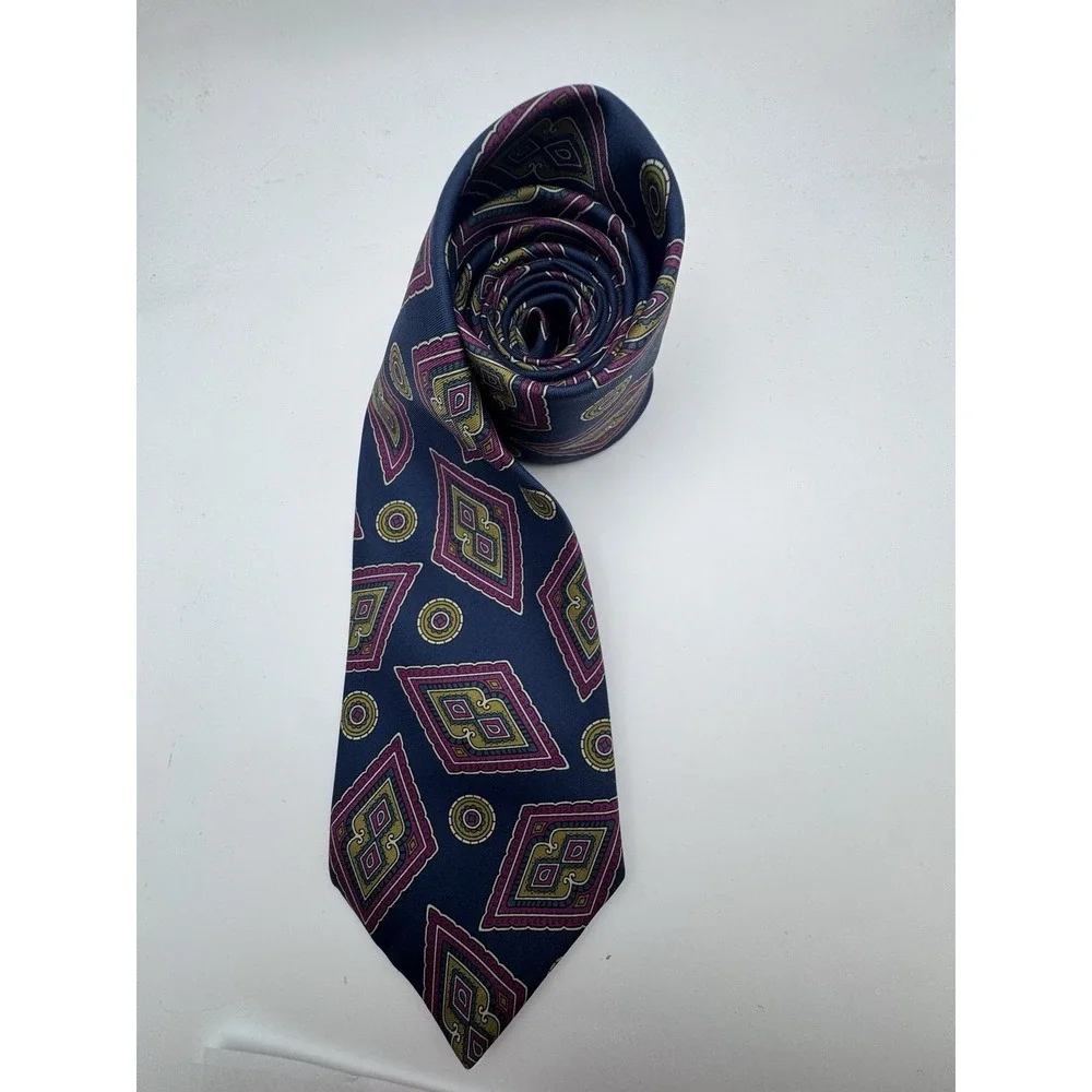 Vintage 1980s Henry Grethel Paisley Silk Tie - Woven‎ in Italy Made in USA